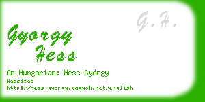 gyorgy hess business card